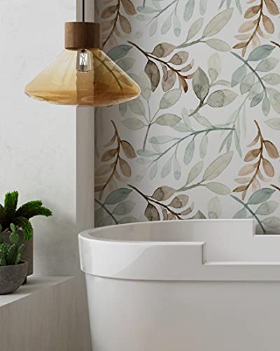 Vinilo Adhesivo para Muebles y Pared, 40 x 500 cm, Hojas de Primavera, Multicolor, VNL-102