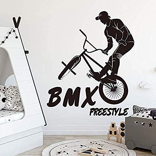Vinilo pegatinas de pared decoración de la pared pegatinas de bricolaje grandes deportes extremos Bmx bicicleta pegatinas de pared niño jardín de infantes Mtb bicicleta pared dormitorio 65X55cm