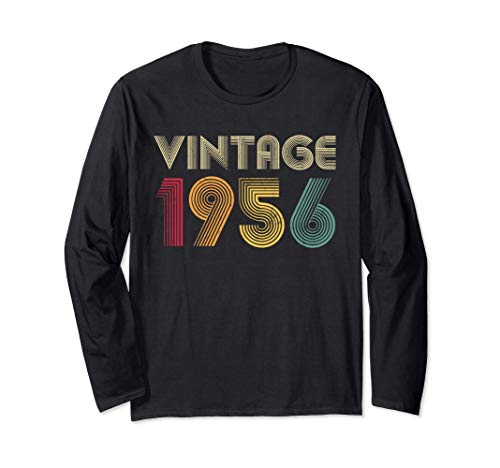 Vintage 1956 65th Birthday Gift 65 Years Old Men Women Retro Manga Larga