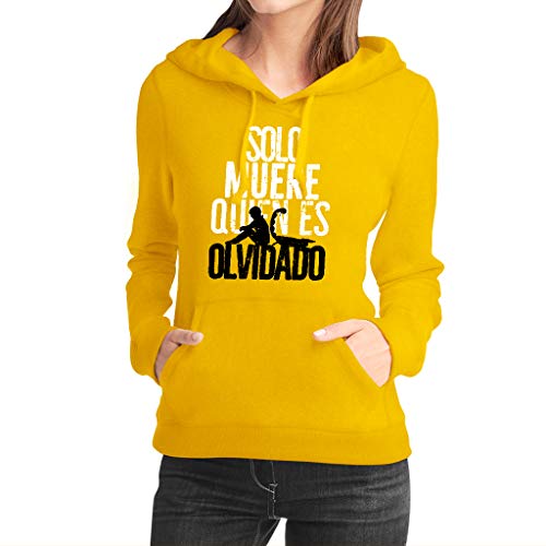 Vis a Vis Solo Muere - Sudadera con Capucha Mujer - 50% Cotone (S, Amarillo)