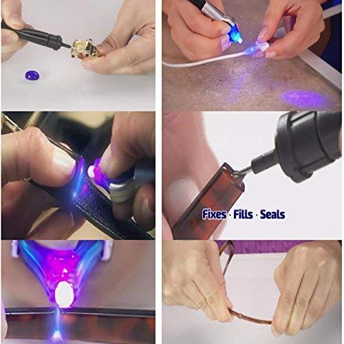 Visbella 5 segundos Fix líquido plástico soldadura UV luz reparación pluma curado pegamento UV gel sello cualquier cosa cerámica joyería cable acrílico (orange-2p)