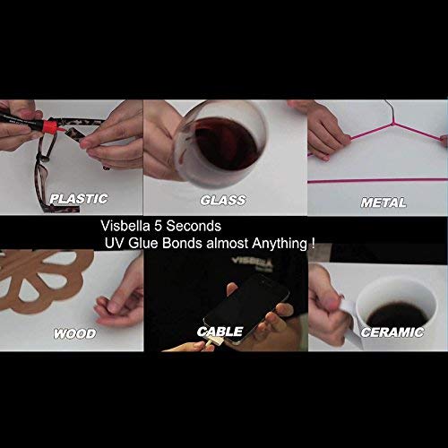 Visbella 5 segundos Fix líquido plástico soldadura UV luz reparación pluma curado pegamento UV gel sello cualquier cosa cerámica joyería cable acrílico (orange-2p)