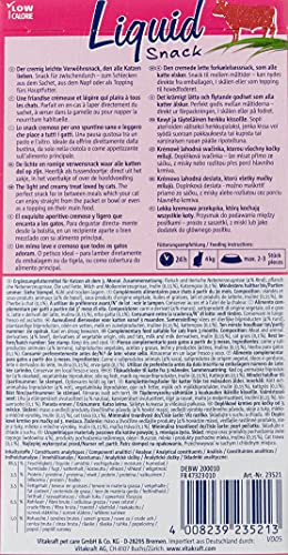 Vitakraft 23521 - Merienda líquida con carne de res y hierba de gato, 1 paquete con 6 bolsas de 15 gr, total 90 gr