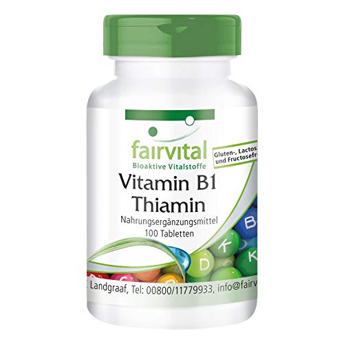 Vitamina B1 100mg - Tiamina - VEGANA - Dosis elevada - 100 Comprimidos - Calidad Alemana