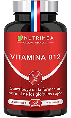 Vitamina B12 1000 mcg Vegano Cianocobalamina Cápsulas Vegetales Vitaminas B12 Complejo Vitamínico Natural Suministro Para 2 Meses