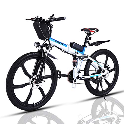 VIVI Bicicleta Electrica Plegable 250W Bicicleta Eléctrica Montaña, Bicicleta Montaña Adulto Bicicleta Electrica Plegable con Rueda Integrada de 26", Batería de, 25 km/h Velocidad MÁX