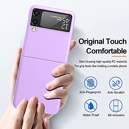 Vizvera - Funda para móvil Compatible con Samsung Galaxy Z Flip 3 Funda 2021, Funda Ultrafina Mate de policarbonato Resistente a Golpes y arañazos para Samsung Galaxy Z Flip 3 5G, de Color Violeta