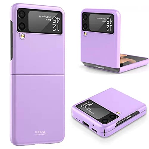 Vizvera - Funda para móvil Compatible con Samsung Galaxy Z Flip 3 Funda 2021, Funda Ultrafina Mate de policarbonato Resistente a Golpes y arañazos para Samsung Galaxy Z Flip 3 5G, de Color Violeta