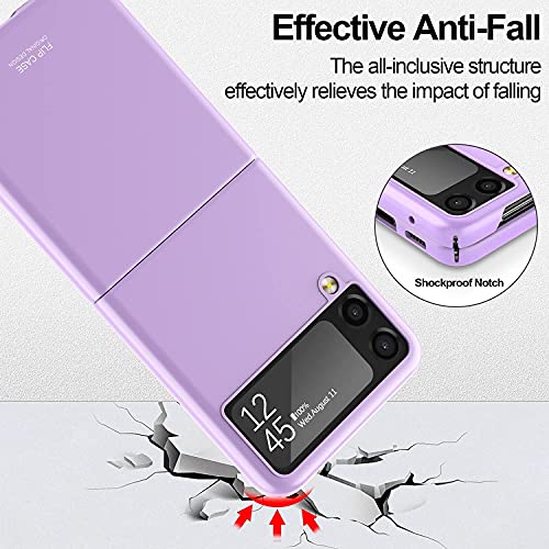 Vizvera - Funda para móvil Compatible con Samsung Galaxy Z Flip 3 Funda 2021, Funda Ultrafina Mate de policarbonato Resistente a Golpes y arañazos para Samsung Galaxy Z Flip 3 5G, de Color Violeta