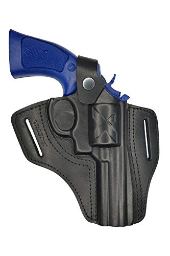 VlaMiTex R4 Funda para Revólver Smith & Wesson 10/19/44/66 con Cañón DE 10 cm, de Piel