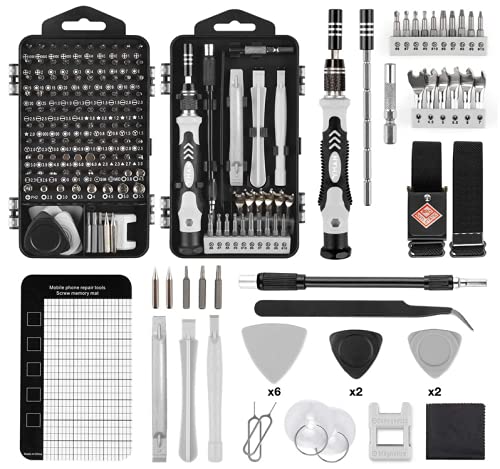 VMAN 145 en 1 Juego de Destornilladores Precisión, Kit Destornillador Magnético con Extractor de Tornillos Dañados de acero S2, Kit de Herramientas de Reparación para Teléfono, Portátil, PC, Cámara