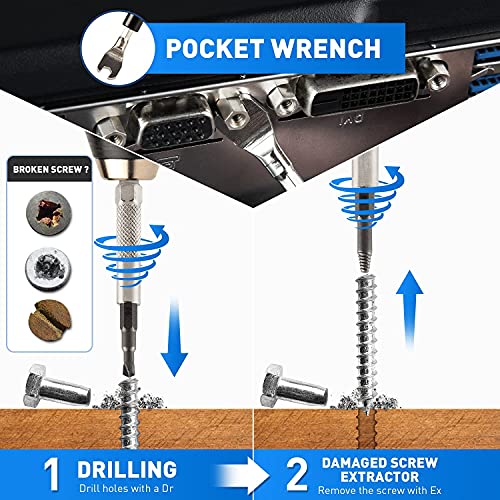 VMAN 145 en 1 Juego de Destornilladores Precisión, Kit Destornillador Magnético con Extractor de Tornillos Dañados de acero S2, Kit de Herramientas de Reparación para Teléfono, Portátil, PC, Cámara