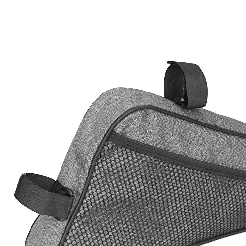 VOANZO Bolsa para bastidor de almacenamiento de bicicleta, bolsa de triángulo para bicicleta impermeable Bolsa de silla de gran capacidad para ciclismo de montaña de carretera 290 x 200 x 50 mm (gris)