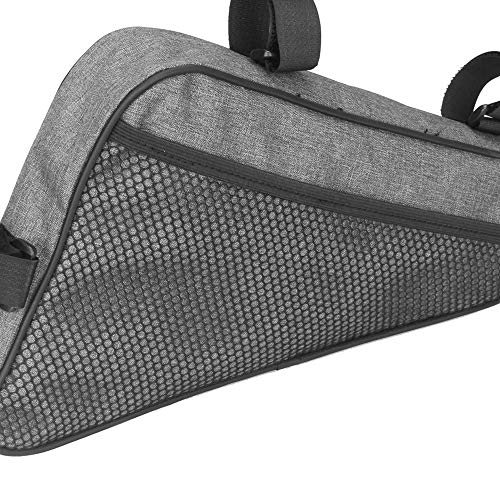 VOANZO Bolsa para bastidor de almacenamiento de bicicleta, bolsa de triángulo para bicicleta impermeable Bolsa de silla de gran capacidad para ciclismo de montaña de carretera 290 x 200 x 50 mm (gris)