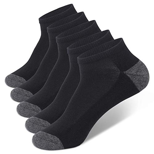 VoJoPi Calcetines Running Hombre, 5 Pares Algodon Calcetines Deporte Tobilleros, Calcetines Hombres Cortos con Anti-Rozaduras y Transpirables, para Fitness, Maratón, Tenis 39-46