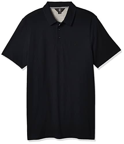 Volcom – Wowzer de Hombres Polo S/S Knit Tops, Hombre, Wowzer Polo, Negro, Small