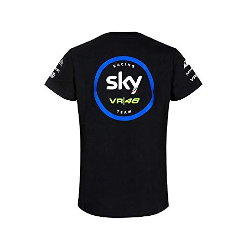 VR46 Sky Racing Team Replica Race Camiseta, Chico, Negro, 10/11