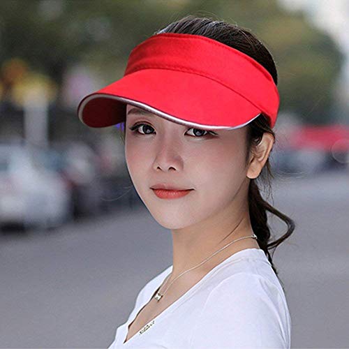 VSUSN Visera Sombrero para el Sol Anti-UV Visera de protección contra el Sol Gorra para Sol Protector, Rojo