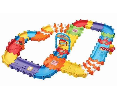 VTech Pistas con tramos Bólidos, Set de Piezas Flexibles para Formar más de 6 circuitos Diferentes, se Pueden conectar con el Resto de playsets TutTut (3480-524422), Multicolor