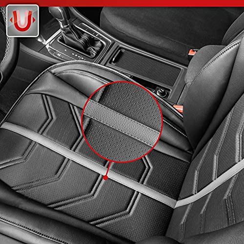 WALSER Cubierta del Asiento del Coche Kimi La Cubierta del Asiento Universal y la Almohadilla projoectora en Negro - Gris Asiento para Coche y Camiones en la Mirada de Las Carreras