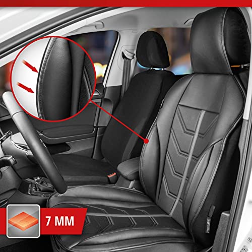 WALSER Cubierta del Asiento del Coche Kimi La Cubierta del Asiento Universal y la Almohadilla projoectora en Negro - Gris Asiento para Coche y Camiones en la Mirada de Las Carreras