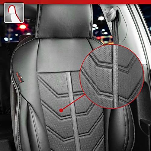 WALSER Cubierta del Asiento del Coche Kimi La Cubierta del Asiento Universal y la Almohadilla projoectora en Negro - Gris Asiento para Coche y Camiones en la Mirada de Las Carreras