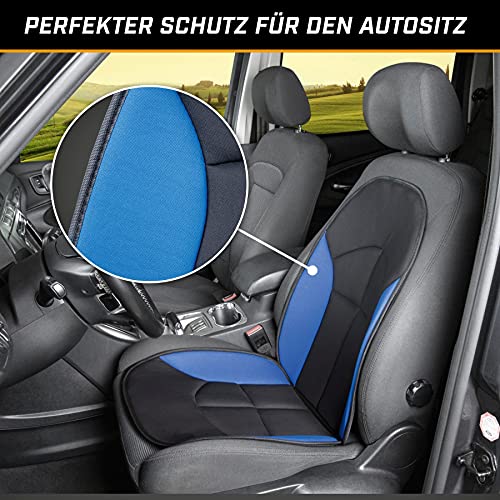 WALSER Cubierta del asiento del coche Novara La cubierta del asiento universal y la almohadilla projoectora en Negro azul protector de asiento para coche y camiones 13445