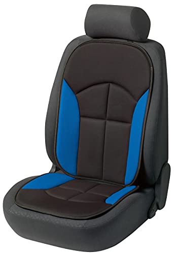 WALSER Cubierta del asiento del coche Novara La cubierta del asiento universal y la almohadilla projoectora en Negro azul protector de asiento para coche y camiones 13445