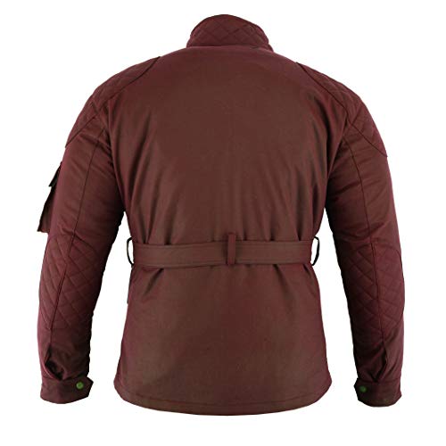 warrior gears Chaquetas de moto impermeables de algodón encerado para hombre, Sangre de buey - 7XL