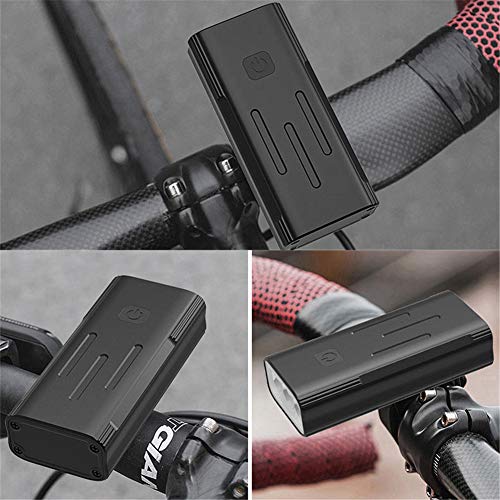 WASAGA Faro de Bicicleta, Luz Delantera de Bicicleta LED de 2400 lúmenes XML-L2,batería de 5200mAh/2400mAh,10horas/5horas de Tiempo de Trabajo,luz de Bicicleta de 3 Modos para Seguridad en Ciclismo