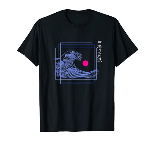 Wave off Kanagawa Ordenador Abstracto Kanji Escritura Gráfico Camiseta