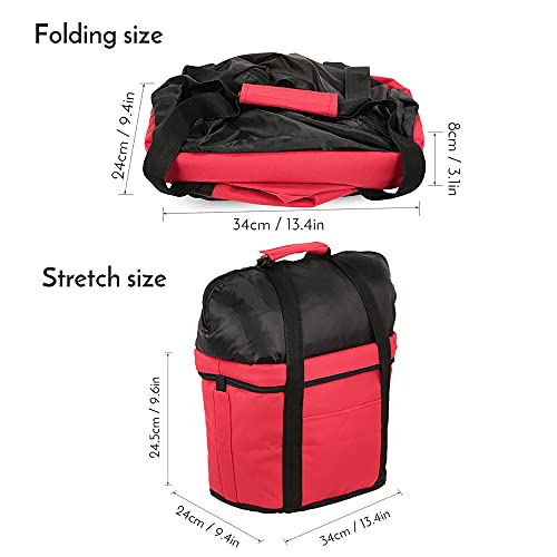 WDEC Cesta para Bicicleta, Cesta de Bicicleta Plegable Desmontable Bolso Portador de Perro Pequeño, Impermeable Cesta Delantera de Bicicleta para Porta Mascotas, Camping al Aire Libre, Picnic (Rojo)