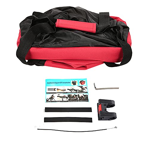 WDEC Cesta para Bicicleta, Cesta de Bicicleta Plegable Desmontable Bolso Portador de Perro Pequeño, Impermeable Cesta Delantera de Bicicleta para Porta Mascotas, Camping al Aire Libre, Picnic (Rojo)