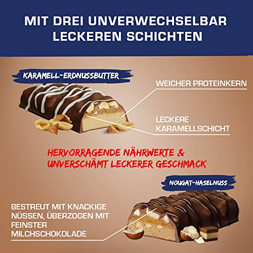 WEIDER Yippie! Nuts, Barrita de Proteína, Caramel-Peanut Butter (12 x 45 g)