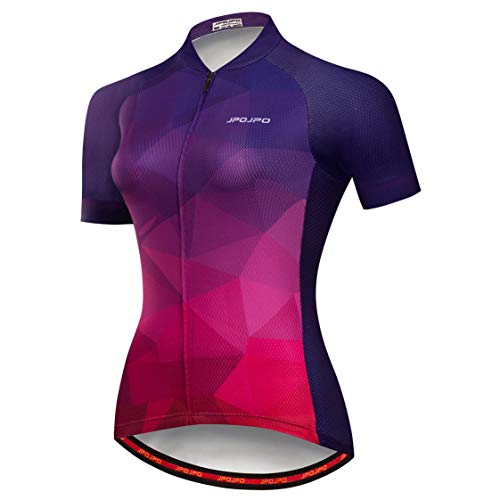 Weimostar Maillot de ciclismo o de montaña para mujer con cremallera, de manga corta