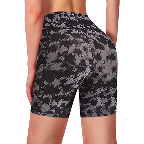 WELCO 2021 - Pantalones cortos de yoga para mujer, de cintura alta, para deporte, de secado rápido, pantalones cortos, adelgazantes, leggings de yoga Darkgray12 XL