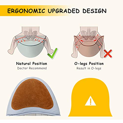 Wemk Asiento de Cadera con Cinturón Ajustable de Longitud Máxima de 49.2 pulgadas/125cm Portabebé Ergonómico Taburete de Cintura de Posición Múltiple por 0-36 Meses Bebé Niños - Gris
