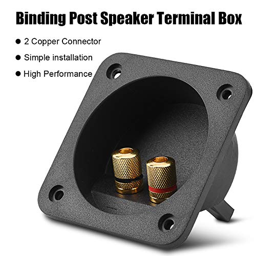 Wendry DIY 2-Way Speaker Box Terminal Cup, Speakers Terminal Box Shell 2 Copper Binding Post Wire Cable Connector Subwoofer Plug Componentes acústicos