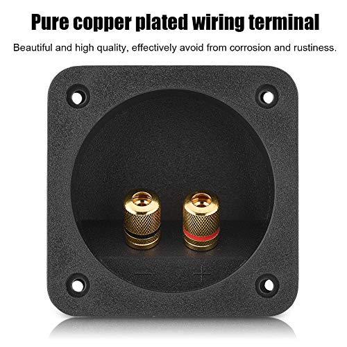 Wendry DIY 2-Way Speaker Box Terminal Cup, Speakers Terminal Box Shell 2 Copper Binding Post Wire Cable Connector Subwoofer Plug Componentes acústicos