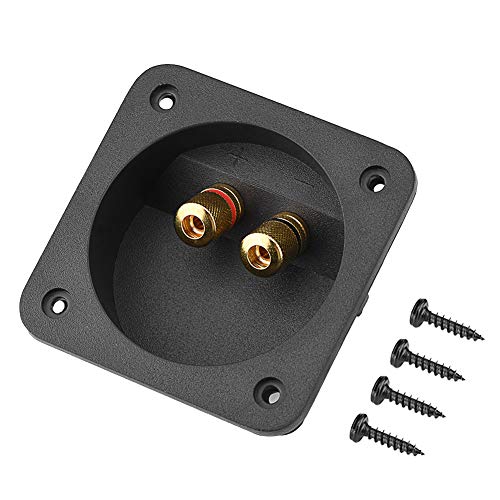 Wendry DIY 2-Way Speaker Box Terminal Cup, Speakers Terminal Box Shell 2 Copper Binding Post Wire Cable Connector Subwoofer Plug Componentes acústicos