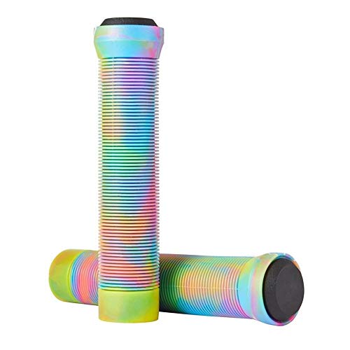 WENYOG PuñOs Bicicleta MontañA Stunt Vespa Grips Grips BMX Suave Bicicletas puños del Manillar Puños Antideslizante apretones de Bicicletas 07 (Color : Rainbow)