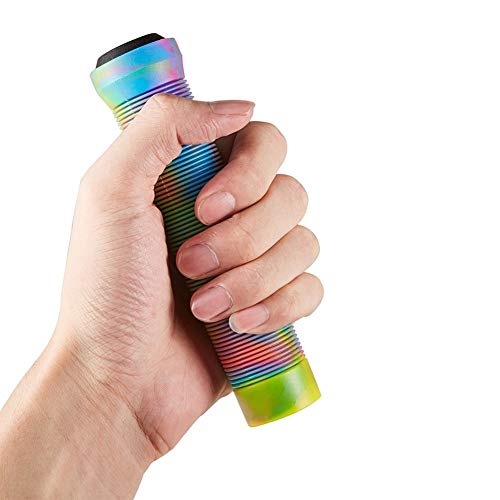 WENYOG PuñOs Bicicleta MontañA Stunt Vespa Grips Grips BMX Suave Bicicletas puños del Manillar Puños Antideslizante apretones de Bicicletas 07 (Color : Rainbow)