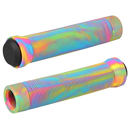 WENYOG PuñOs Bicicleta MontañA Stunt Vespa Grips Grips BMX Suave Bicicletas puños del Manillar Puños Antideslizante apretones de Bicicletas 07 (Color : Rainbow)