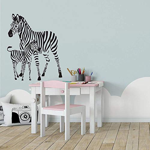 WERWN Zebra Wall Zebra Animal Wall Sticker Vinilo Decoración para el hogar Diseño Moderno para Zebra Grande y pequeña