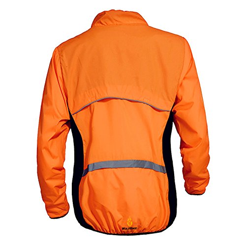 West Biking Chaqueta de ciclismo para Mujer - Protege contra el viento y la lluvia [Secado rápido + A prueba de viento] apto para primavera, ciclismo [Naranja - US XS (H:5'3"-5'5",W:110-130lbs)]