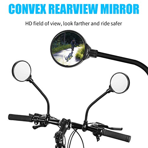 WESTGIRL Espejo de bicicleta, manillar ajustable de 360 ° y espejo convexo acrílico giratorio, espejos retrovisores de gran angular para bicicleta de montaña, carretera, ciclismo, seguro, 1 unidad