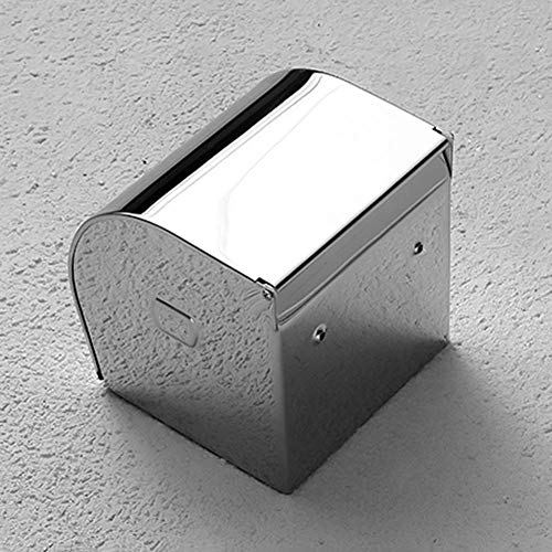 WHLMYH Papel Higiénico Holder Roll, Toalla de Papel de Almacenamiento de Soporte de Caja Del Tejido de Pared de Acero Inoxidable 304 Cerrado Rollo Titular de Instalación Del Sacador/a/130X120X125Mm