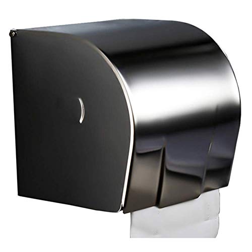 WHLMYH Papel Higiénico Holder Roll, Toalla de Papel de Almacenamiento de Soporte de Caja Del Tejido de Pared de Acero Inoxidable 304 Cerrado Rollo Titular de Instalación Del Sacador/a/130X120X125Mm