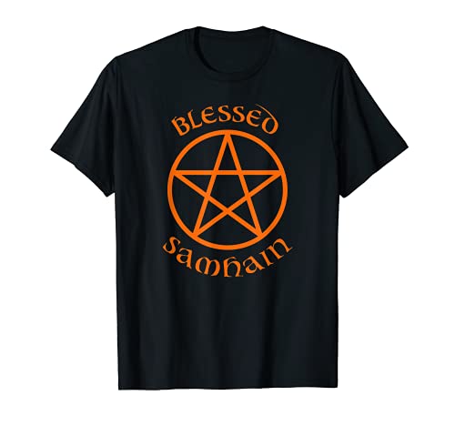 Wiccan Wicca Pentáculo Beato Samhain Celtic Halloween Camiseta