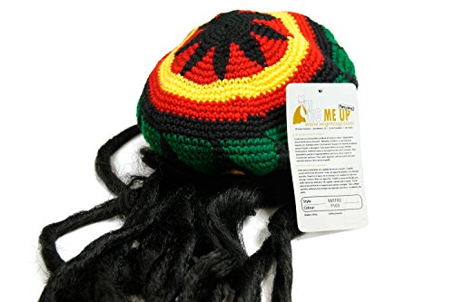 WIG ME UP- rasta2-P103 - Gorro de Punto con Dreadlocks, pelos Rasta Bob Marley, Rastafari